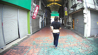 Japan Walking with Her Ass Out Outdoors