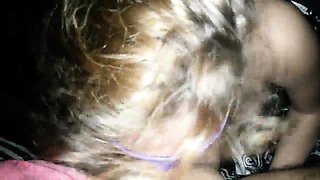 Real amateur blonde gives a hot POV blowjob on the train