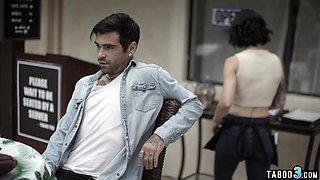 Petite naive waitress fucked in the ass