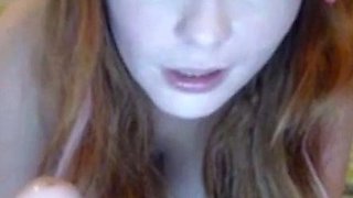 Redhead beauty with big tits rides her dildo to ecstasy