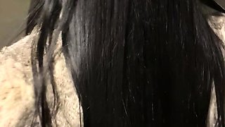 Beautiful Brunette Big Boobs Rides Fake Cock