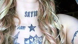 Sexy Alternative Blonde Drinking and Burping