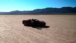 Blonde is flashing her big boobs in the outdoors