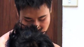 Braces Asian twink rimmed before fucked
