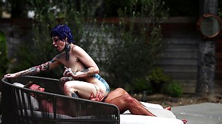 Short-haired bitch Titi Ramone gets sodomized outdoors