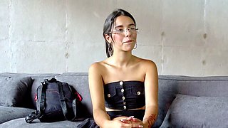 Cute Latina Teen Deep Throats Cock POV