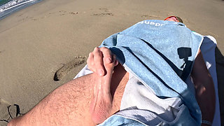 Risky Blowjob on the Beach From Stranger Hot MILF