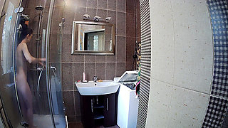 Shower: Hot Petite Girl Stella Enjoying Her Steamy Shower Time