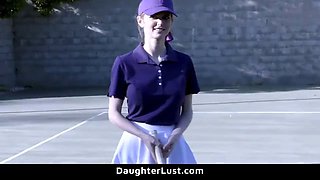 Tennis Playing Teens Swap Their Stepdads for Fun -