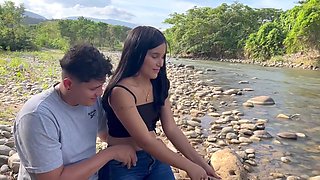 Casual Sex, I Teach A Young Latina How To Fish And Then Fuck Her And Cum In Her Pussy