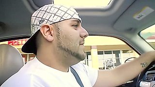Horny Brunette Sucks Cock In A Car Then Gets Dick In Her Tight Teen 18+ Pussy