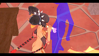 Genshin Impact Hentai - Xinyan Handjob and Blowjob - Japanese Asian Manga Anime Film Game Porn