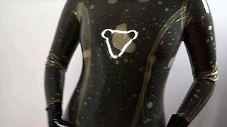 two women fetish latex asslicking and anal mff