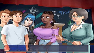 Anime milf teacher MissKitty2K introduces the music showcase in Summertime Saga