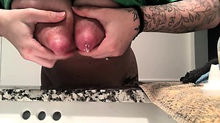 Close up pussy shot onto a cute busty