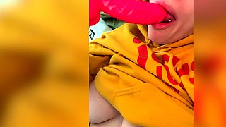 Busty Blonde Angel Youngs Make Pussy Cum with Dragon Tail