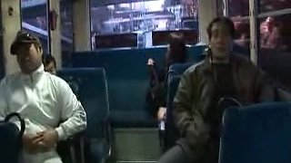 Japanese lady gang-bang In the inwards of a bus