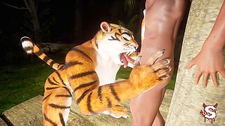 Fortunate young guy enjoys passionate sex with a voluptuous lady in ""Wild Life"" adult cartoon