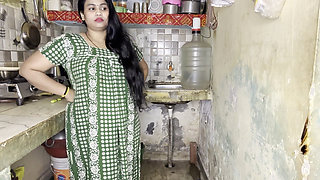 Full night non stop fucking in the kitchen of brother-in-law and sister-in-law, hard desi fuck all night