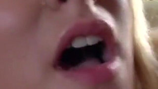 Naughty Blonde Slut in Fishnets Gets Oily Body Fucked From Behind Doggy Creampie