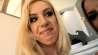 Blowjob and cum on big boobs