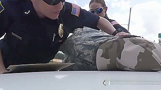 Black ARMY soldier has foursome with female cops