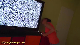 Cute skinny flexible teen gives a slippery nuru sex massage