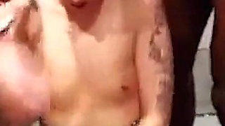 Shower Slut Gangbang Bukkake