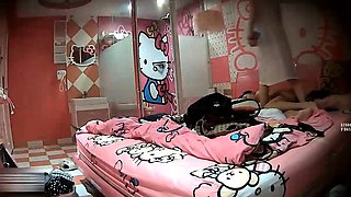Cute amateur asian web cam girl playing with her toy