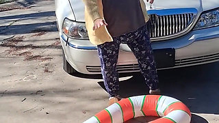Big Beautiful Woman Nurse Vicki Crushes This Blow up Candy Cane