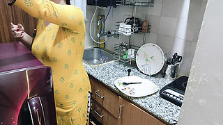 Horny Indian Step Mom Fucked in Kitchen - Hindi Desi Bhabhi Sex