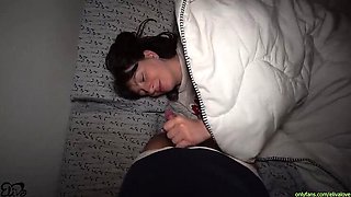 Night Blowjob POV - Italian Girlfriend Swallows Cum with Big Natural Tits