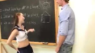 Slutty teen Brandi jerking off boys in class. She loves