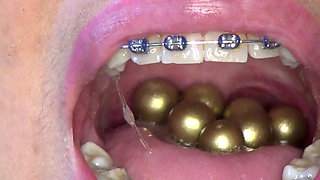 Swallowing and Putting Golden Pearls in My Vagina