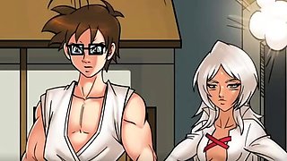 Hentai redhead gives blowjob and having sex