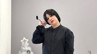 Goth Teen Montanasvibe Takes Brutal Face Fuck and Big Cock Cumshot