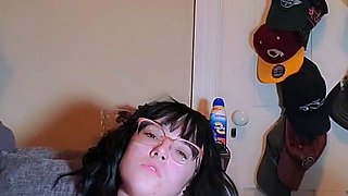 Cute curly brunette solo webcam masturbation