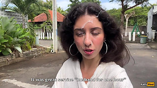 I Called Repairman with My Pussy and Walked Down the Street with His Cum on My Face Cumwalk