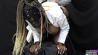 The kinky slut queen "Dark Dea" in the nasty gaping pussy take care of a dirty huge cock part.1