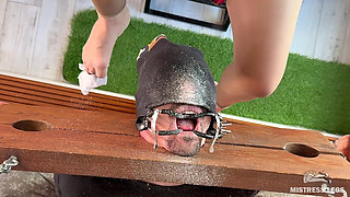 Foot Dust Feast Pedicure Scrapings Straight Into Slave's Mouth