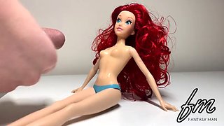 Cumming on Ariel Disney Princess Doll - Strip, Fuck, and Cum