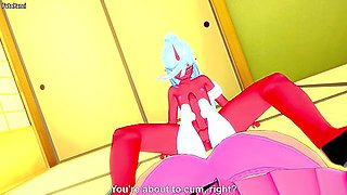 Giving Futanari Kneesocks Daemon From Panty And Stocking A Footjob! With Car Toon