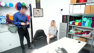 Officer strips teen shoplifter then fucks her in the office