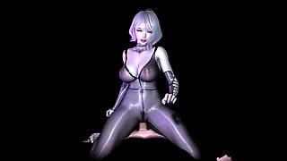 3D Short Hair Slut Asian Whore Wearing Sexy Lingerie Got Fucked so Hard