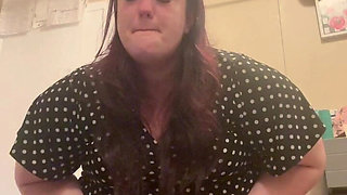 PAWG BBW Clogs the Toilet Due to Holding Everything for Hours: with Lots of Farts and the Sound of Her Using the Restroom or Bat