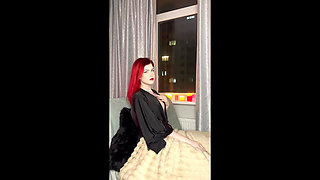 Fiery babe in a tight dress, teasing you with every tattoo and every seductive sway