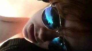 Big Tits Amateur Masturbates with Toy in Car