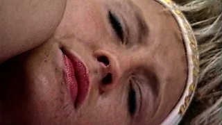 Kinky Amateur Blonde Pussy in Stocking Fisted Hard