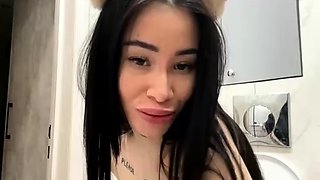 Busty brunette solo masturbation