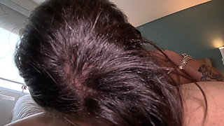 Sexy Mixed Ebony Gets Her Throat Stuffed and Facial